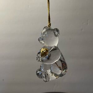 Gorham Crystal Bear with Gold Heart Ornament Made in Germany